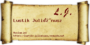 Lustik Juliánusz névjegykártya